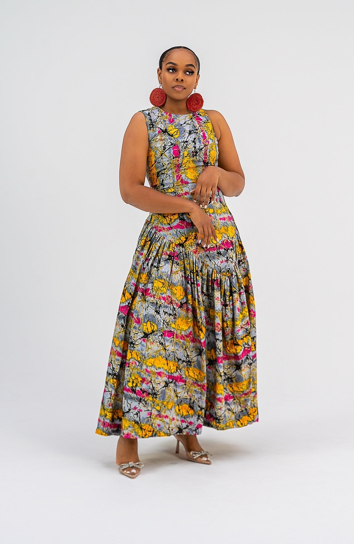 Elenora Dress (Multicolour Yellow Print)
