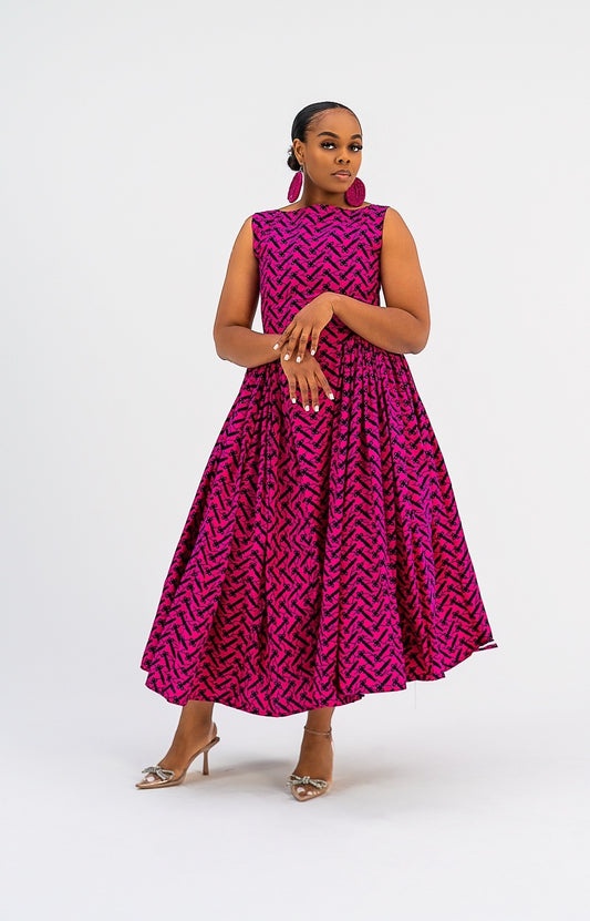 Latifah Dress (Pink Print)