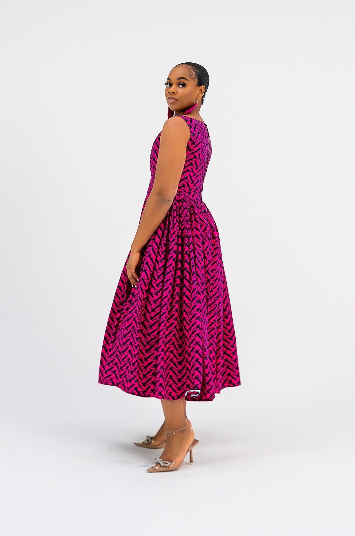 Latifah Dress (Pink Print)