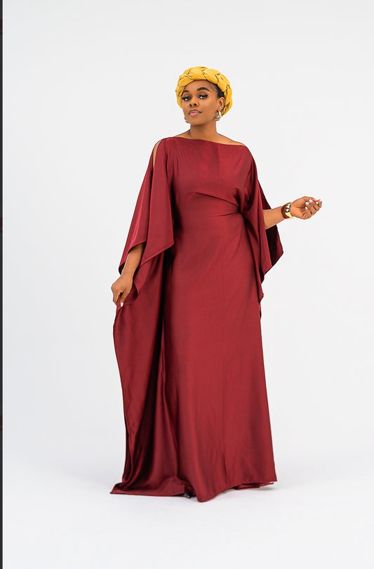 Akunna Bubu (Burgundy Silk Fabric)