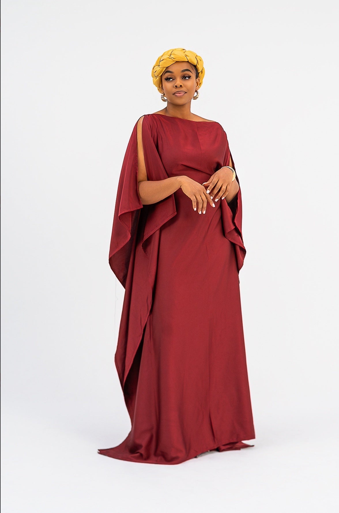 Akunna Bubu (Burgundy Silk Fabric)