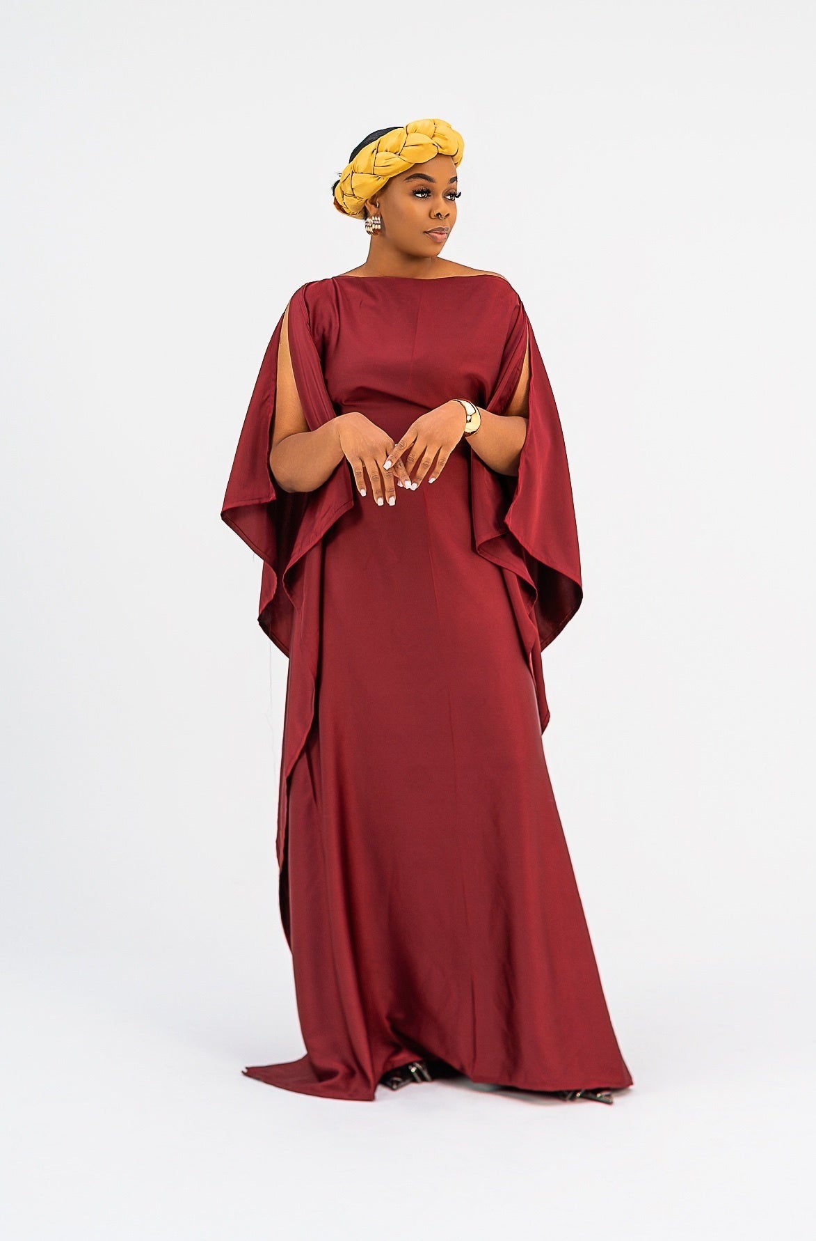 Akunna Bubu (Burgundy Silk Fabric)