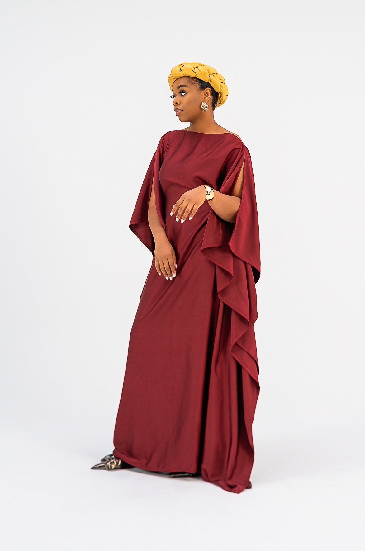 Akunna Bubu (Burgundy Silk Fabric)