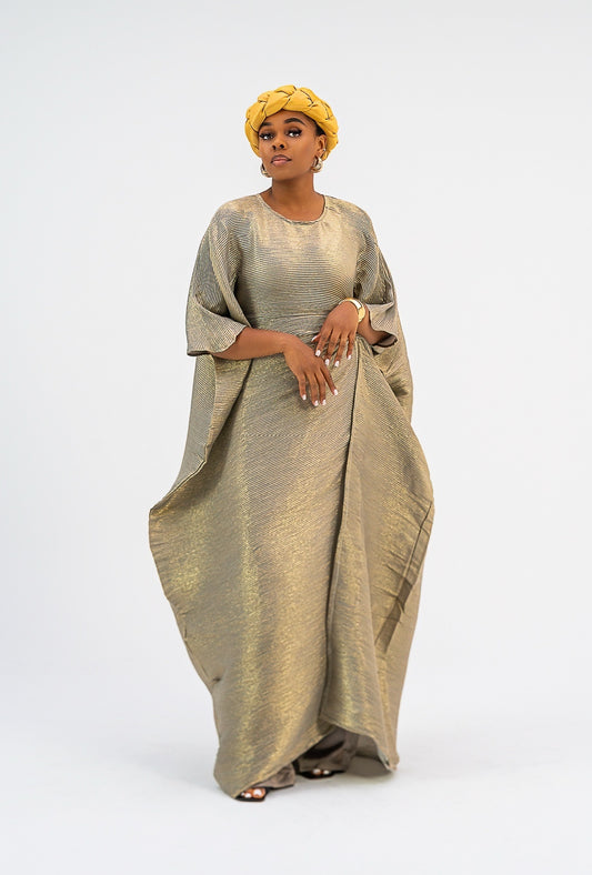 ASA BUBU BLOUSE - (Gold iridescent Print)