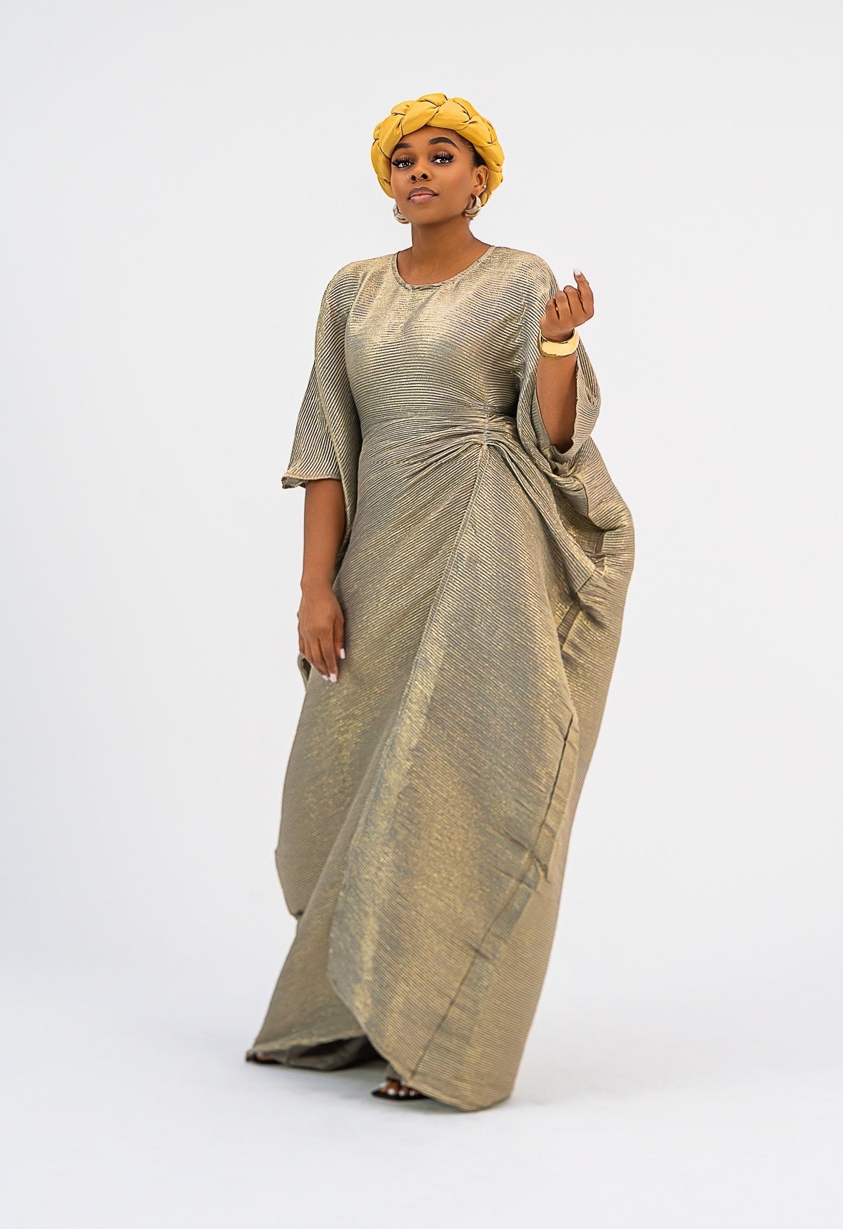 ASA BUBU BLOUSE - (Gold iridescent Print)