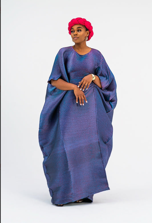 ASA BUBU BLOUSE - (Purple iridescent Print)