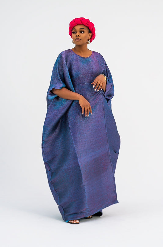 ASA BUBU BLOUSE - (Purple iridescent Print)