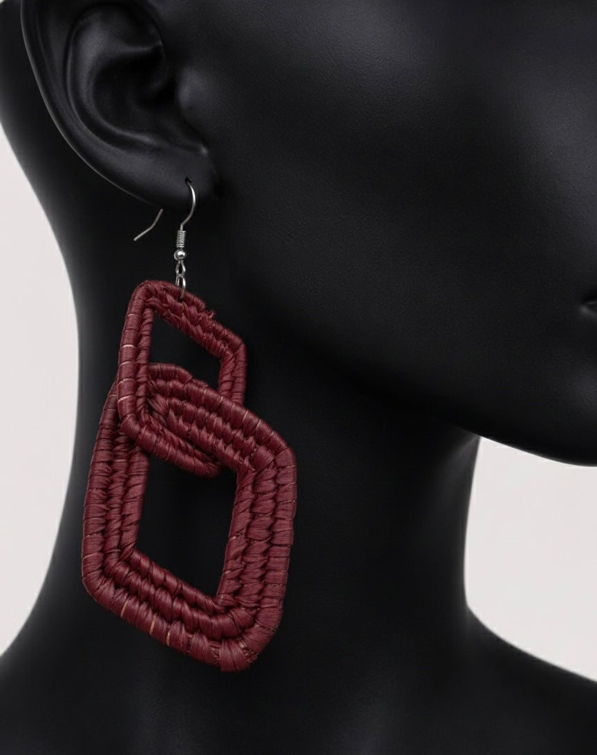 African Tribal Earrings Double Triangle