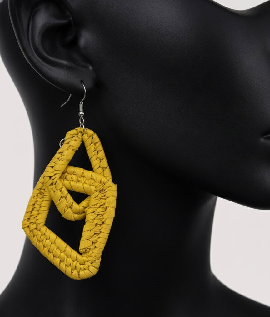 African Tribal Earrings Double Triangle