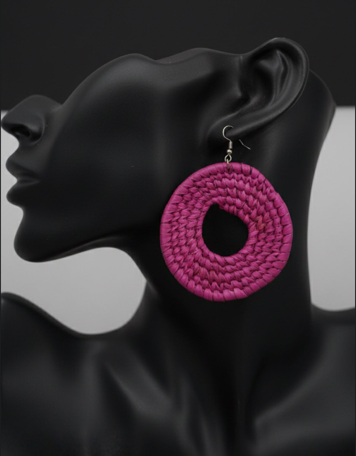 African Tribal Earrings Doughnut Shape