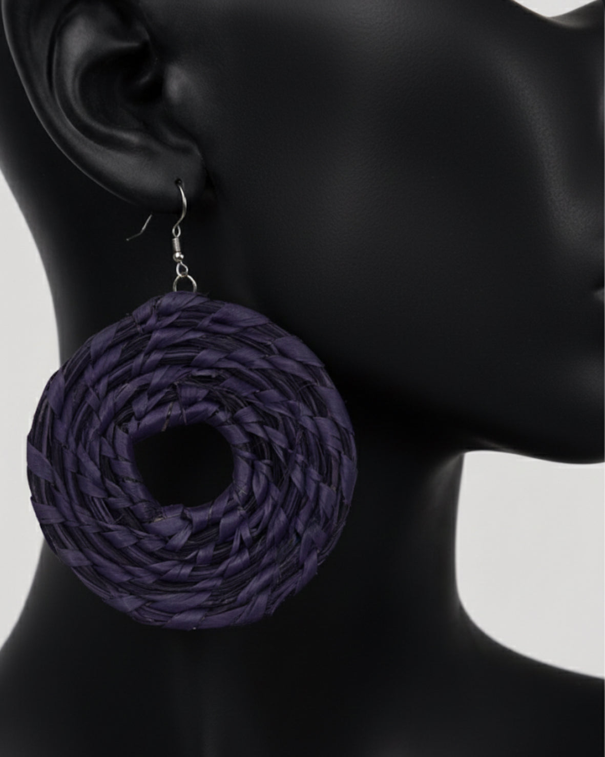 African Tribal Earrings Doughnut Shape