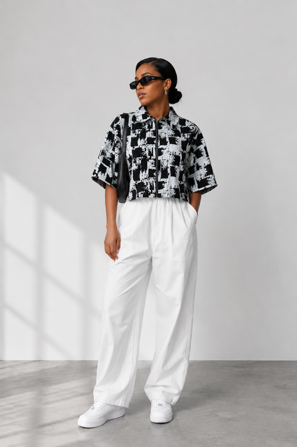 Nia Zip-up Boxy Blouse