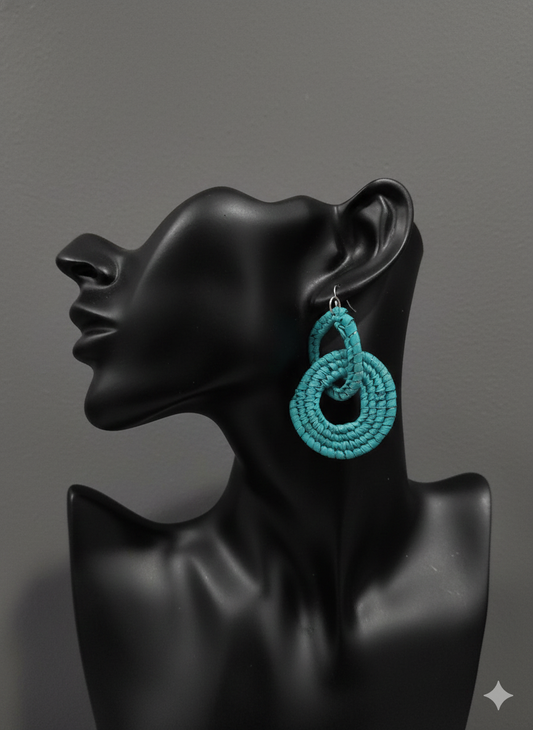 African Tribal Earrings Doughnut Double hoop.
