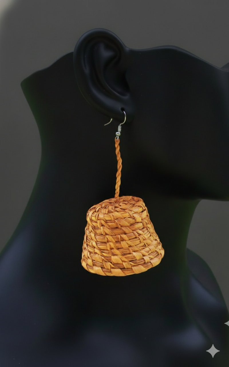 African Tribal Earrings Basket
