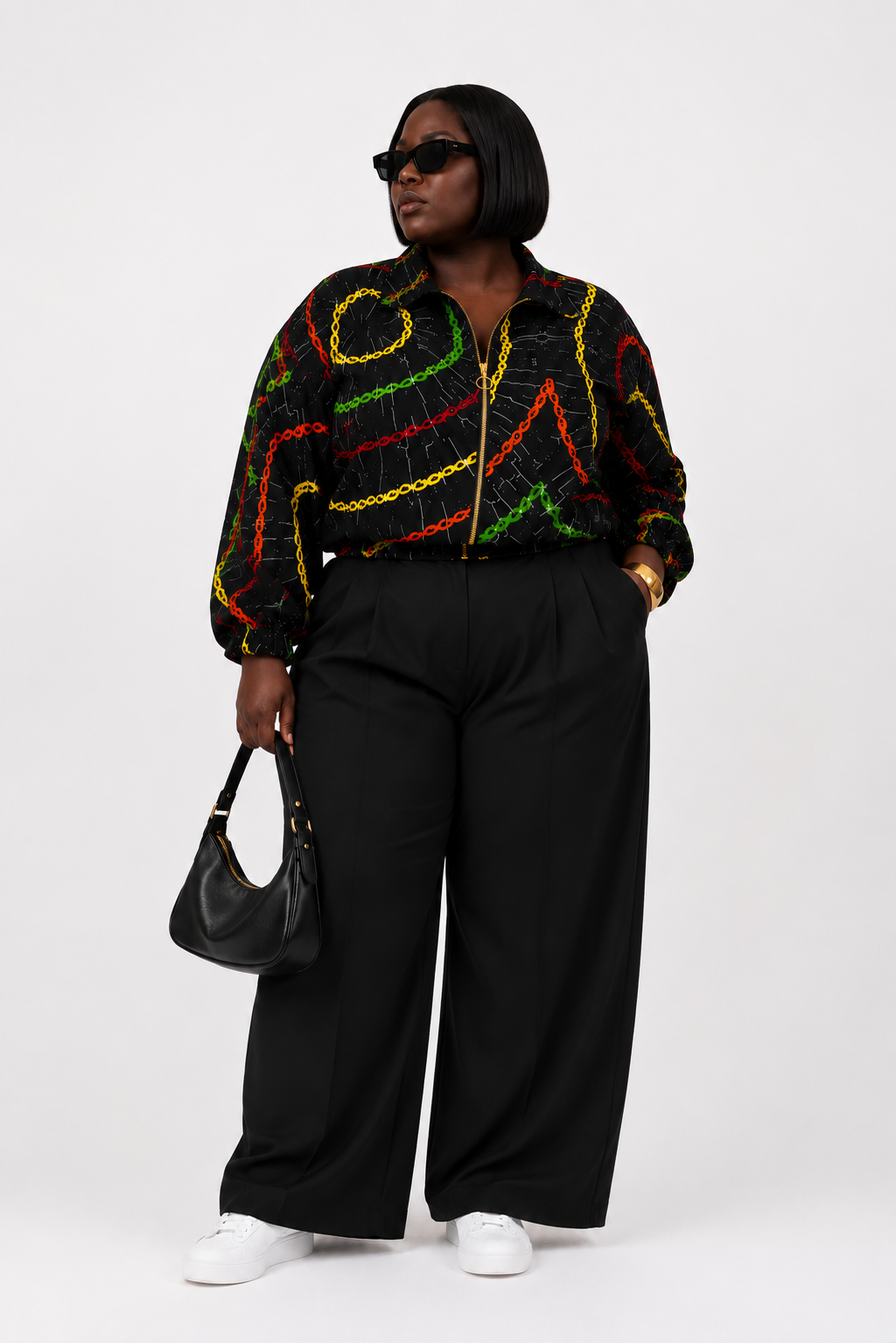 Zuru Bomber Jacket (Chain Multi-coloured Print)