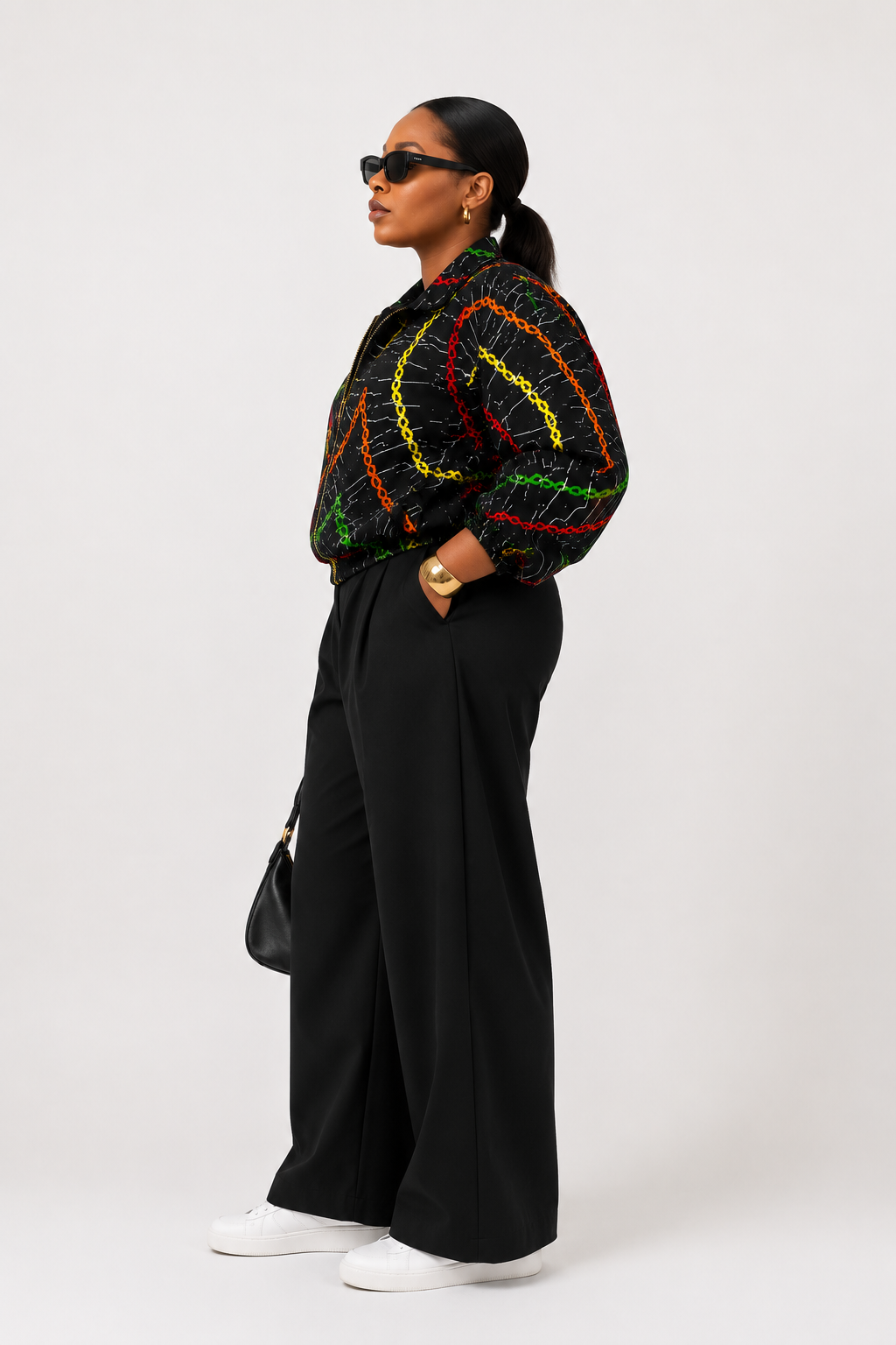 Zuru Bomber Jacket (Chain Multi-coloured Print)