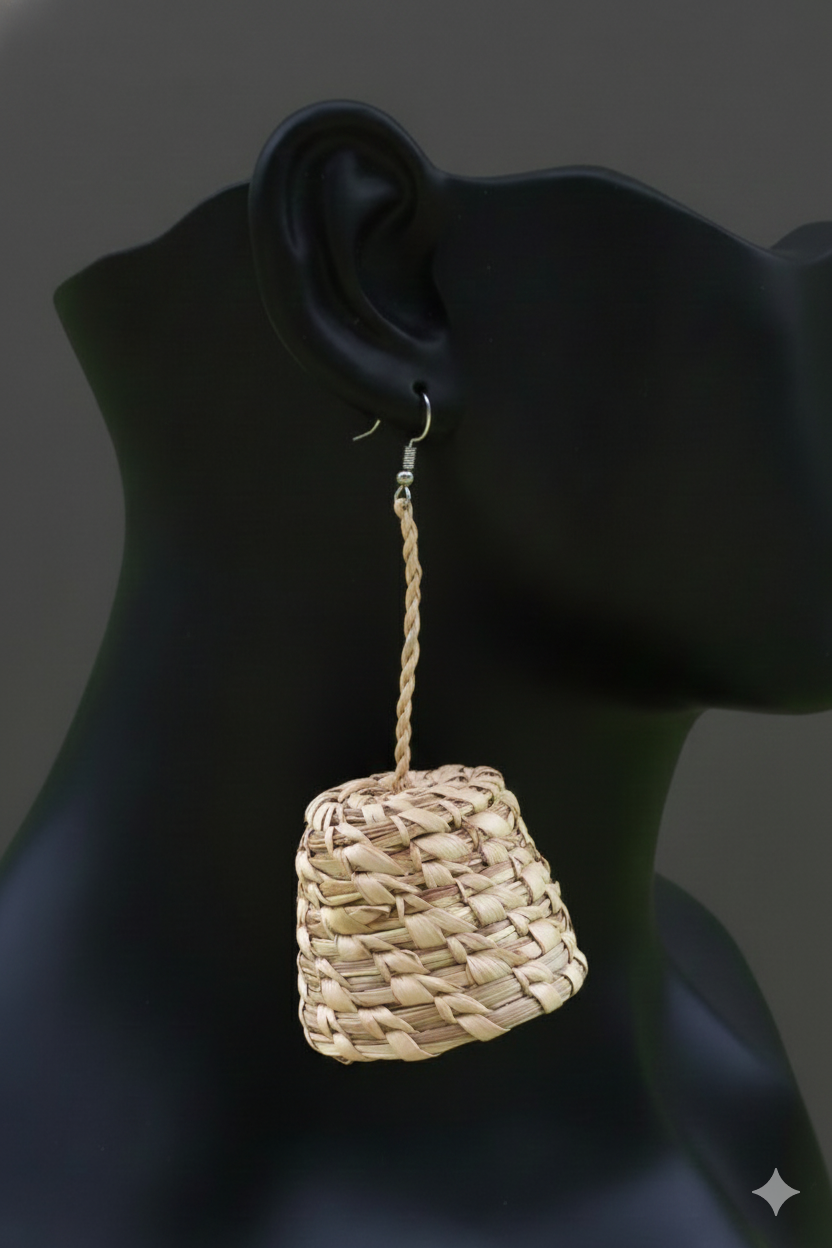 African Tribal Earrings Basket