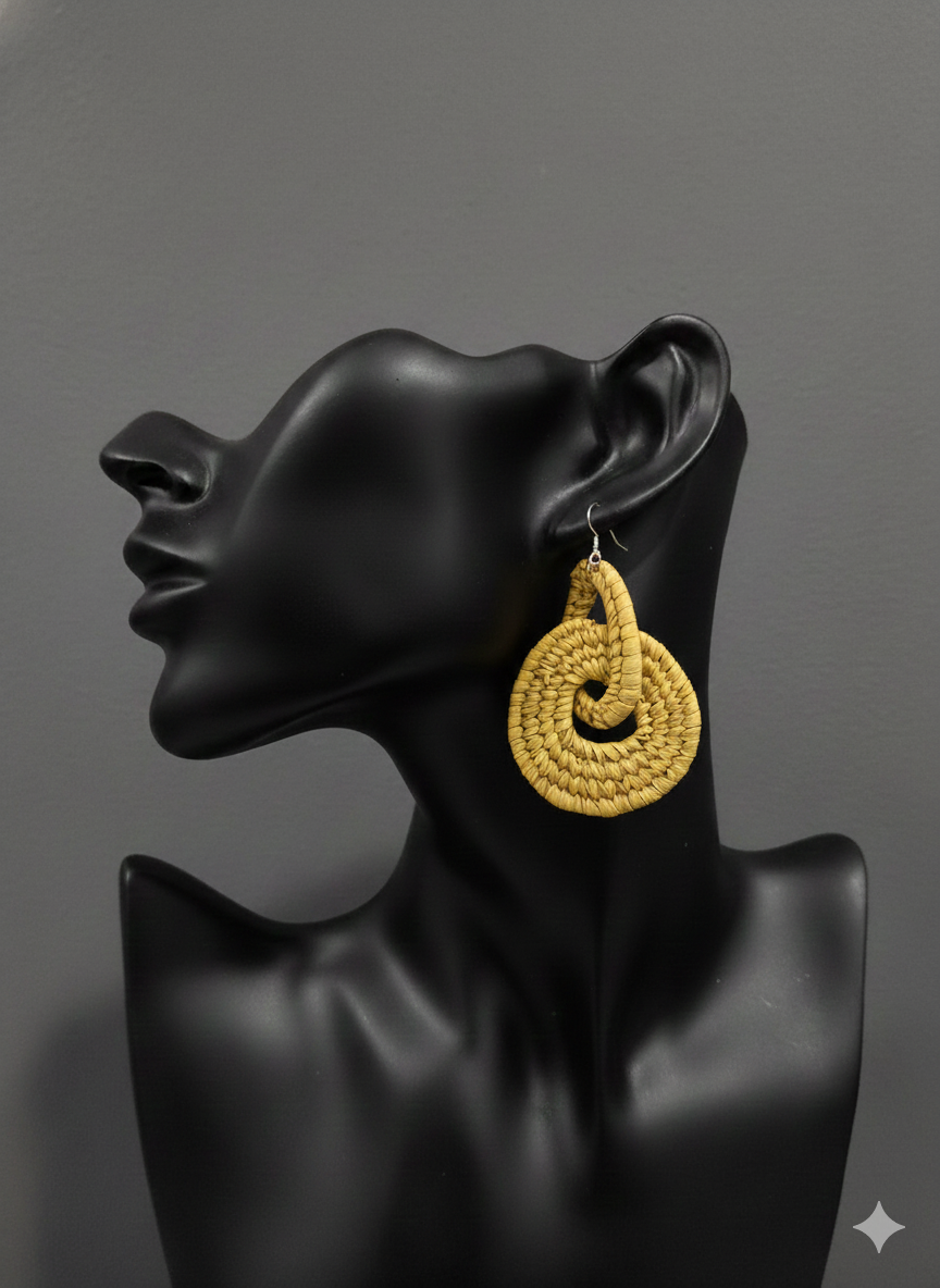 African Tribal Earrings Doughnut Double hoop.