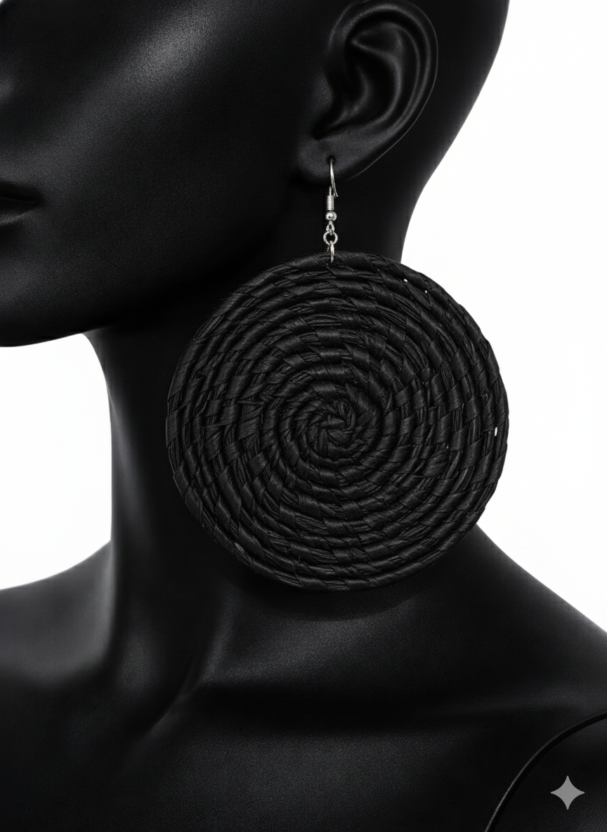 African Tribal Earrings Round