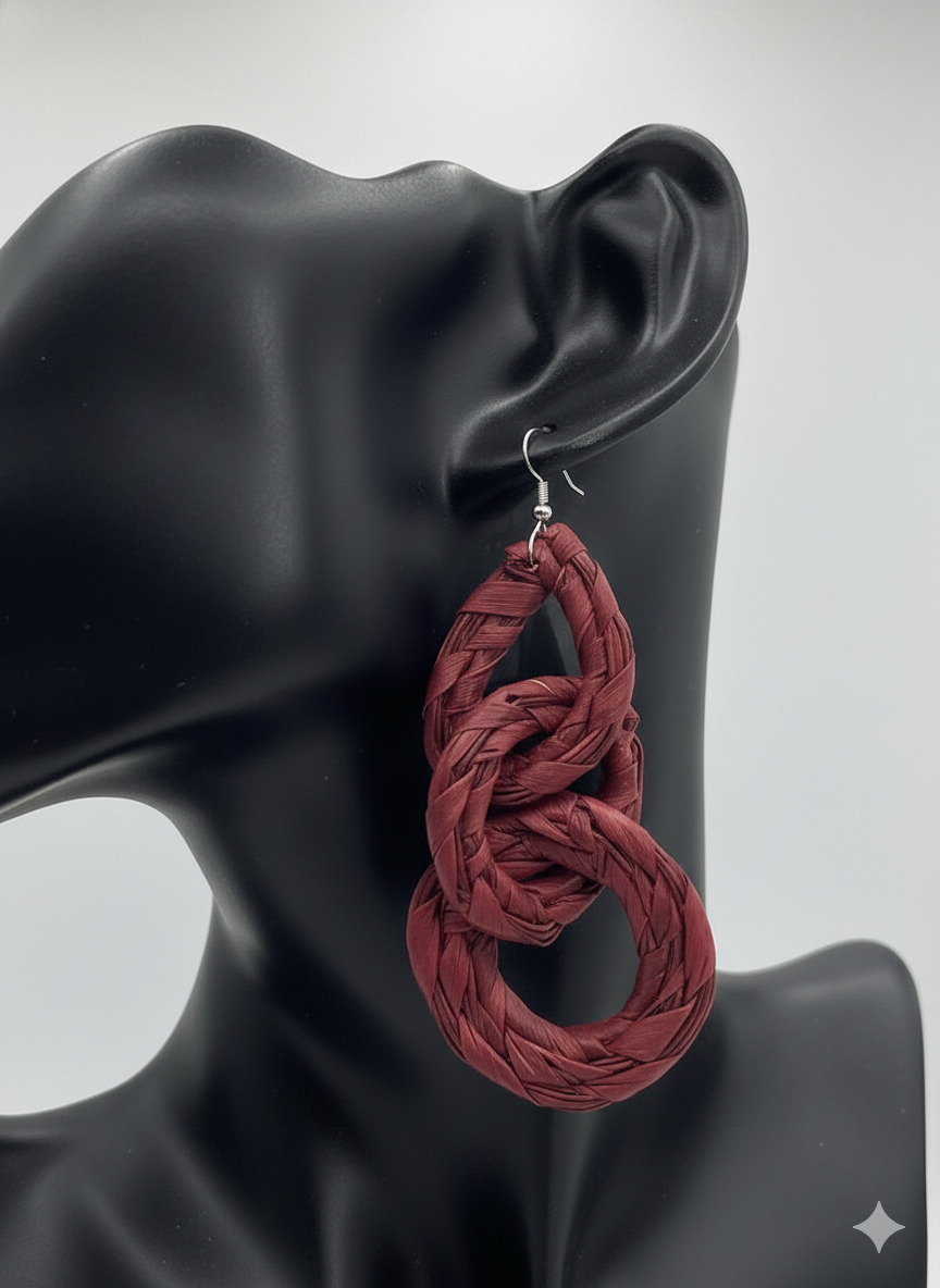 African Tribal Earrings Triple hoop