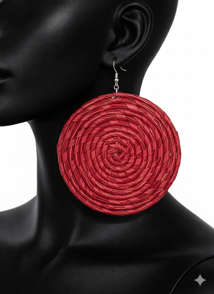 African Tribal Earrings Round