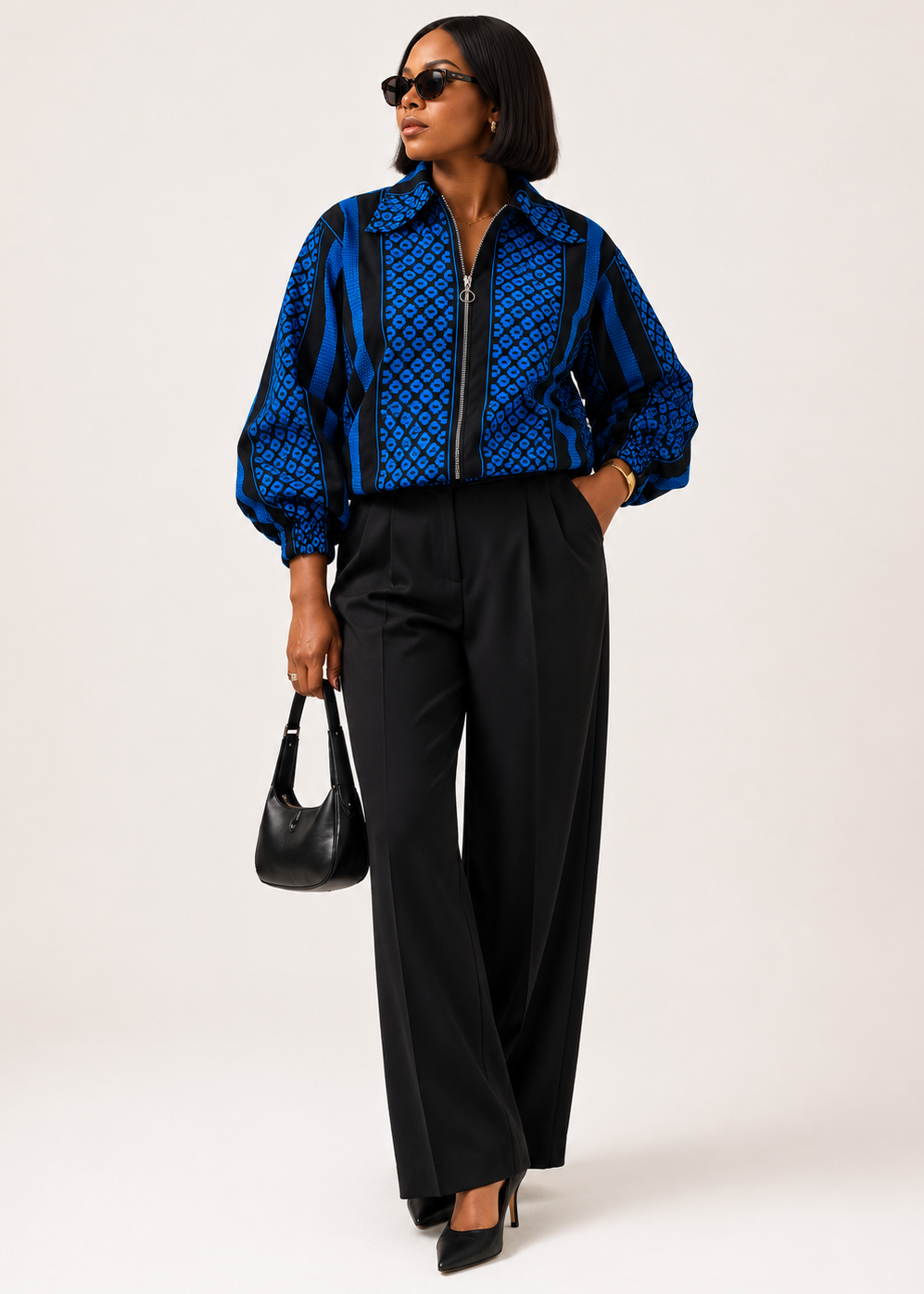 Zuru Bomber Jacket (Tribal Blue Print)