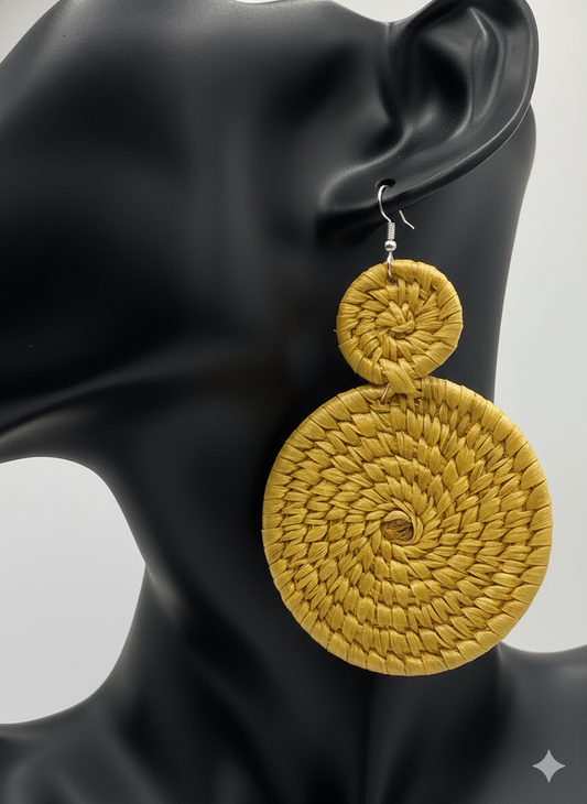 African Tribal Earrings Double Closed Hoop