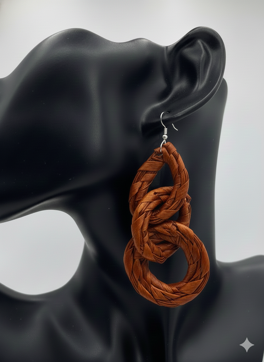 African Tribal Earrings Triple hoop