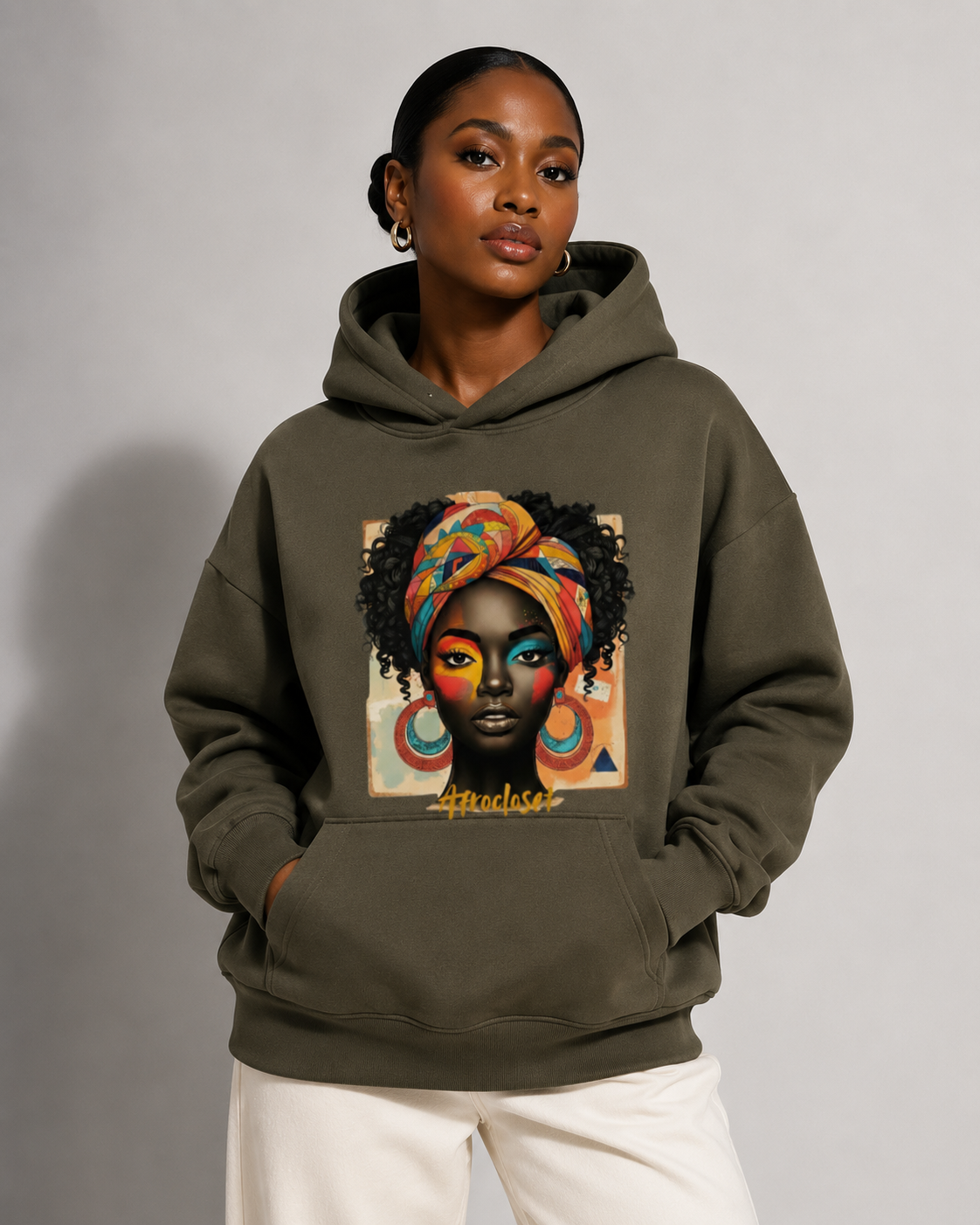 The Rooted Queen Hoodie Olive Green