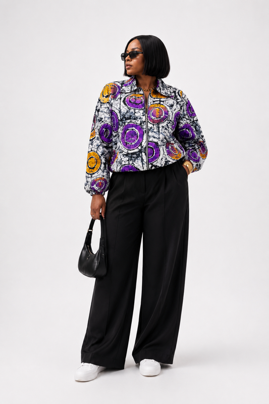 Zuru Bomber Jacket (Purple Print)