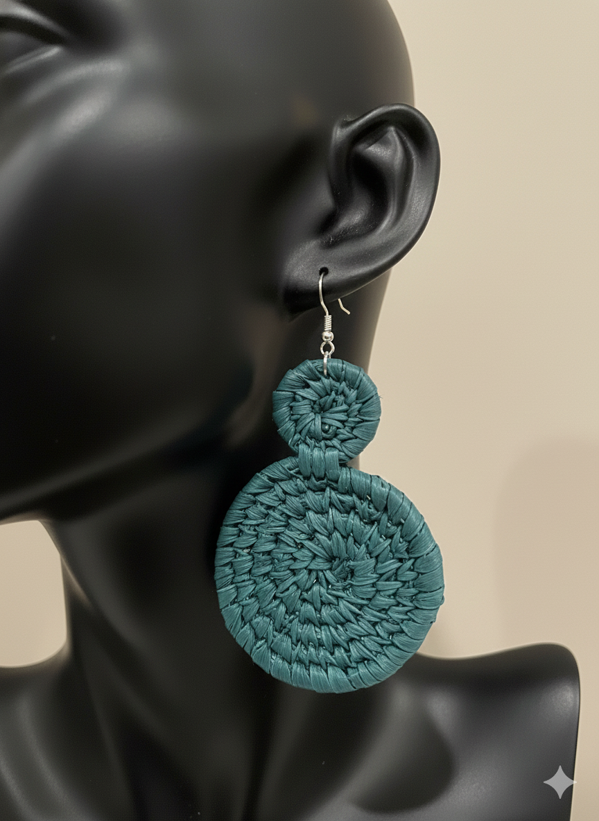 African Tribal Earrings Double Closed Hoop