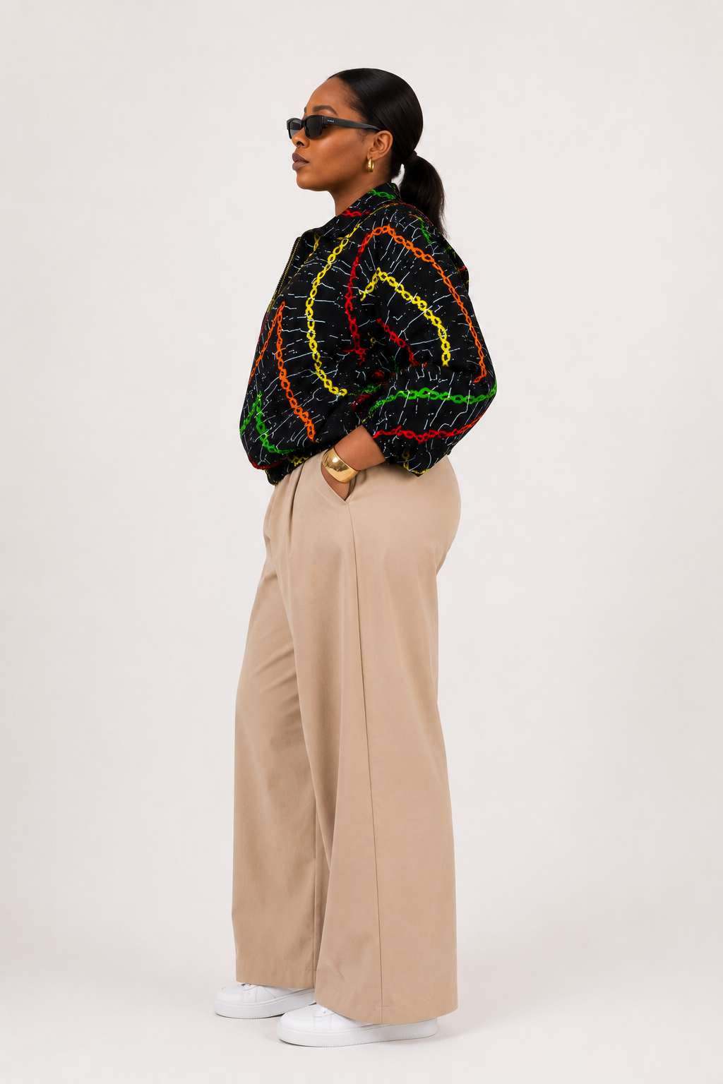 Zuru Bomber Jacket (Chain Multi-coloured Print)