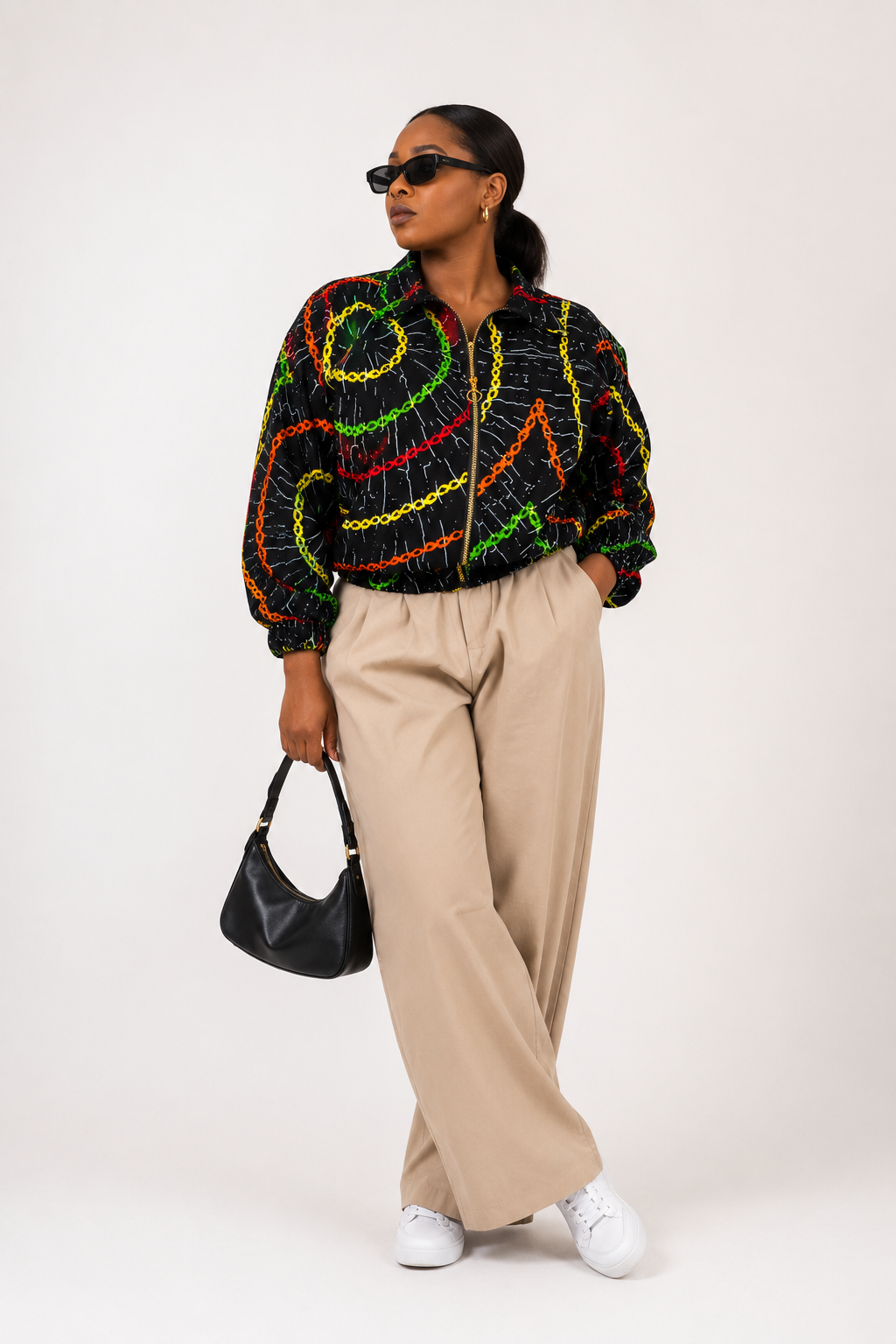 Zuru Bomber Jacket (Chain Multi-coloured Print)