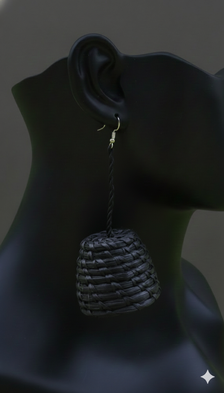 African Tribal Earrings Basket