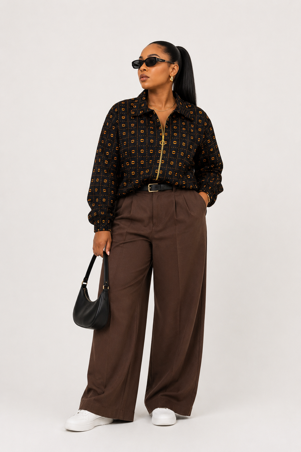 Zuru Bomber Jacket (Brown Print)