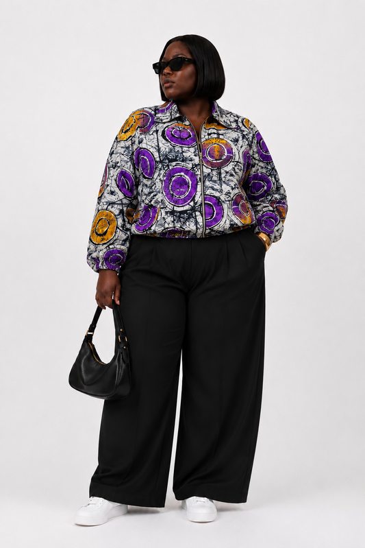 Zuru Bomber Jacket (Purple Print)