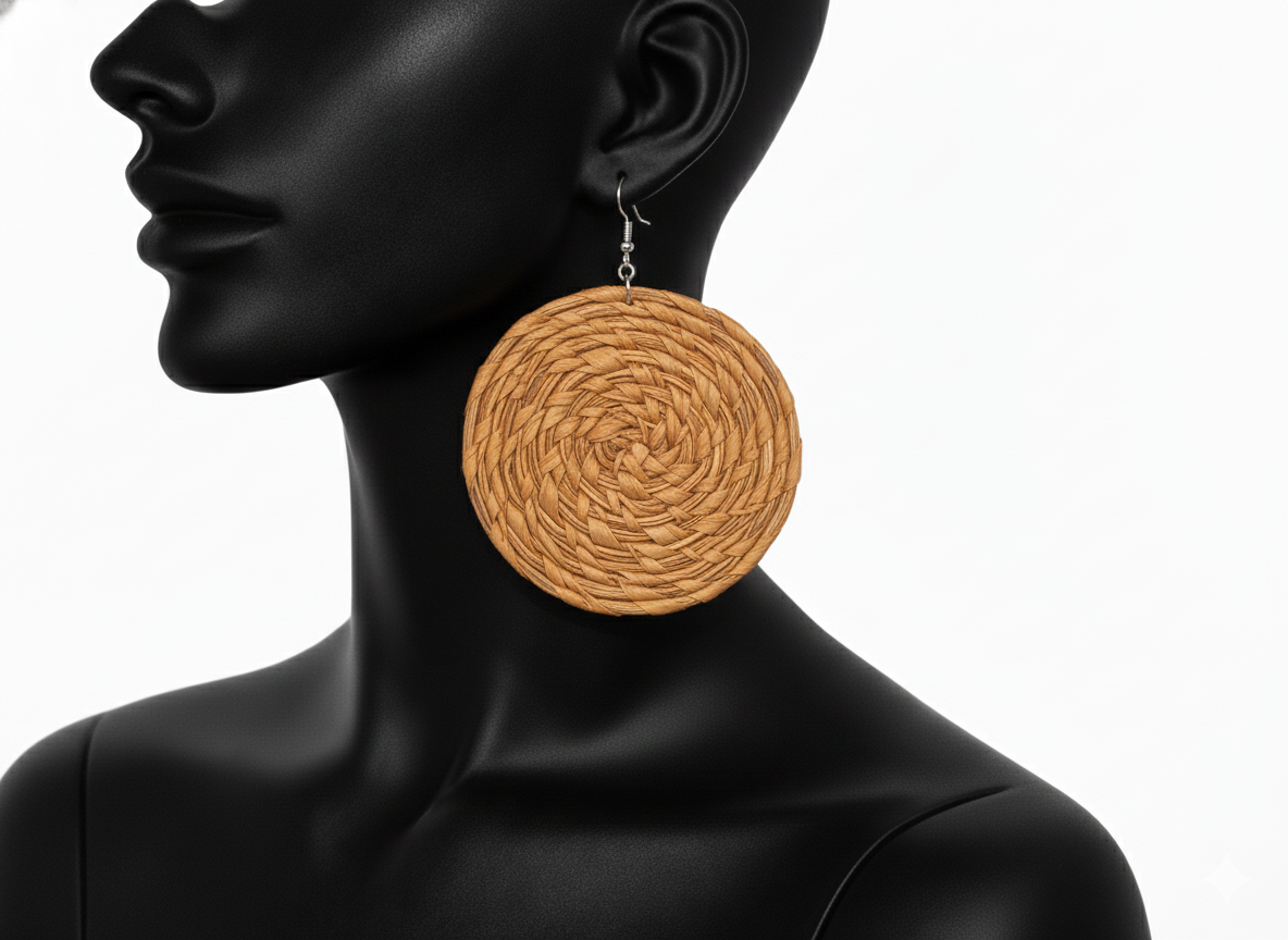 African Tribal Earrings Round