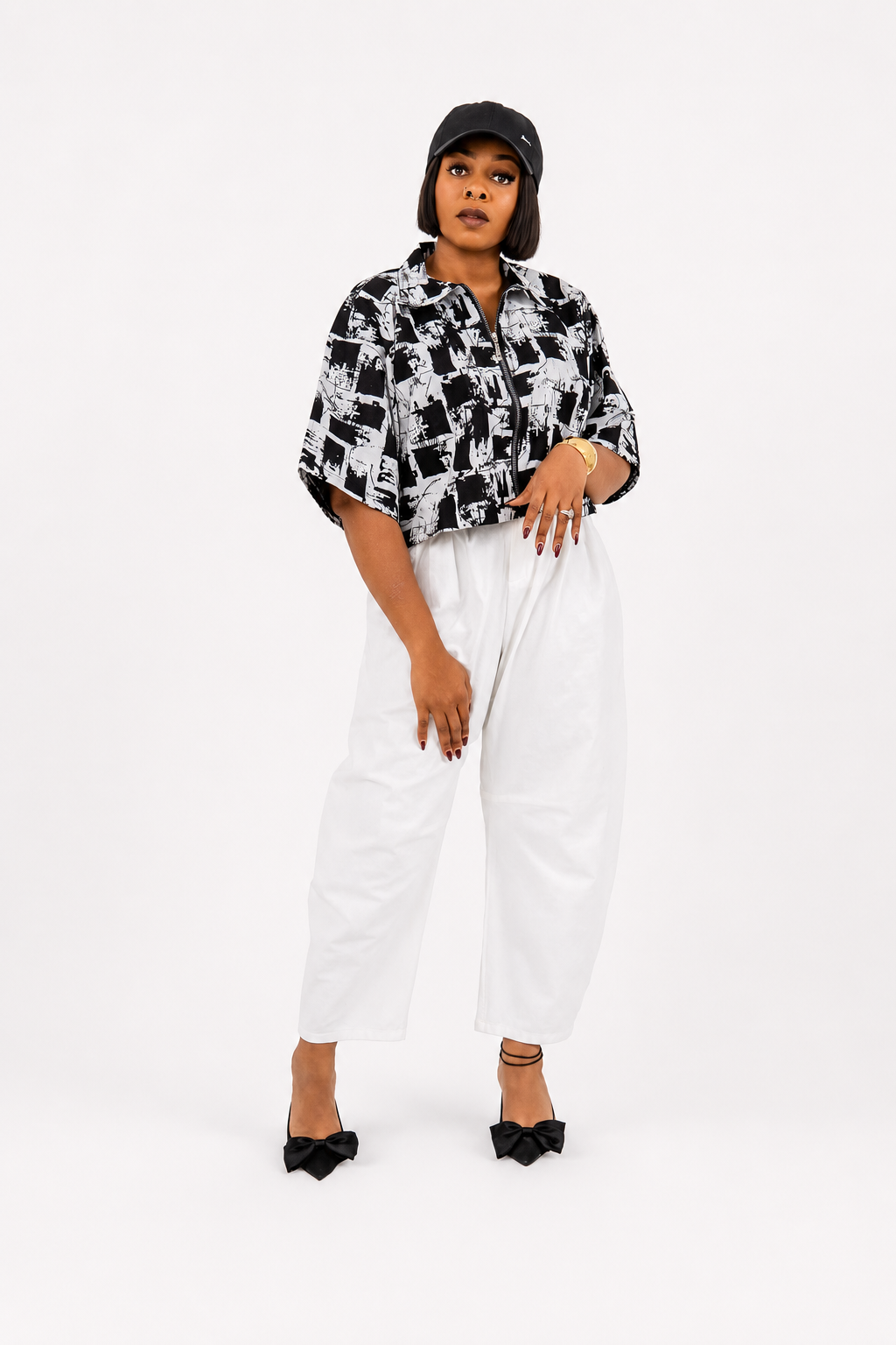Nia Zip-up Boxy Blouse