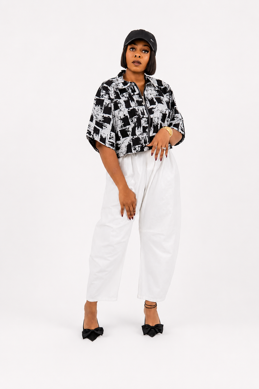 Nia Zip-up Boxy Blouse