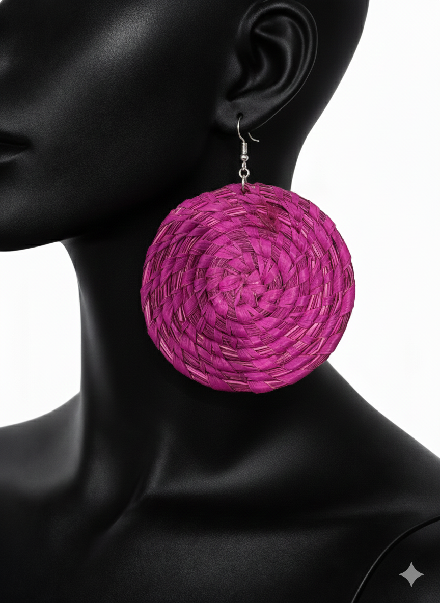 African Tribal Earrings Round