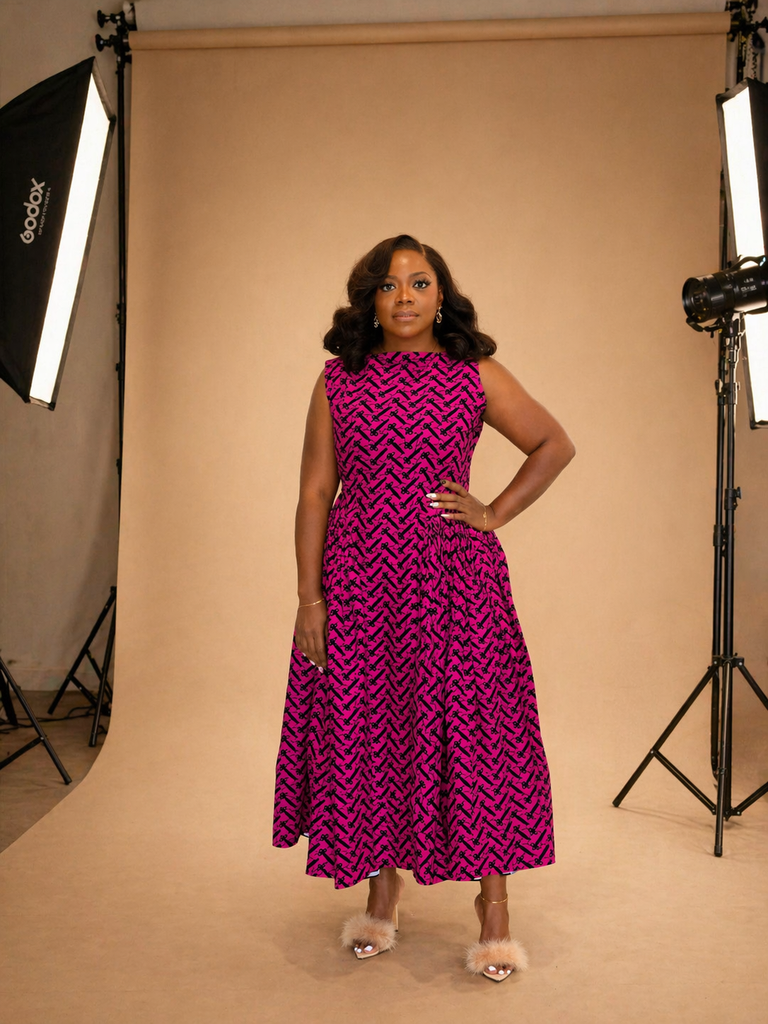 Latifah Dress (Pink Print)