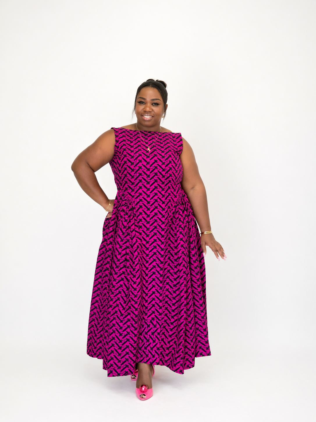 Latifah Dress (Pink Print)
