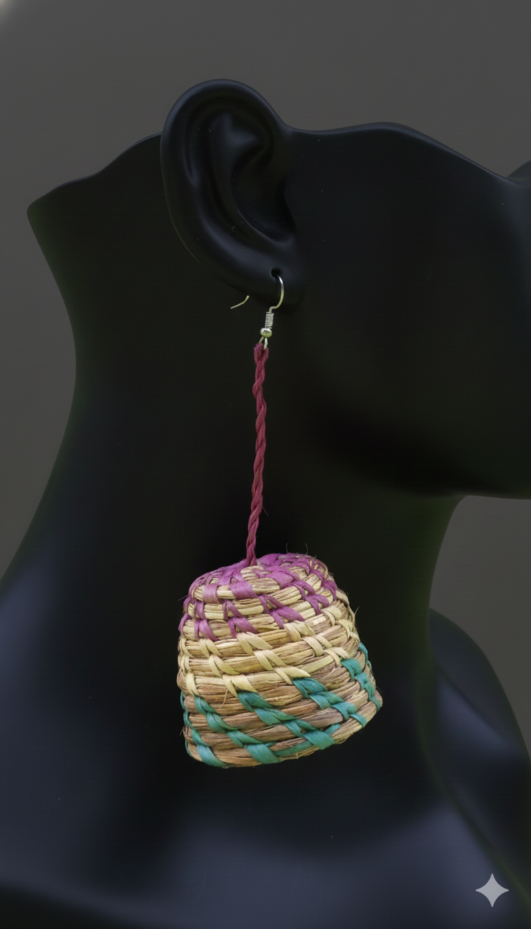 African Tribal Earrings Basket