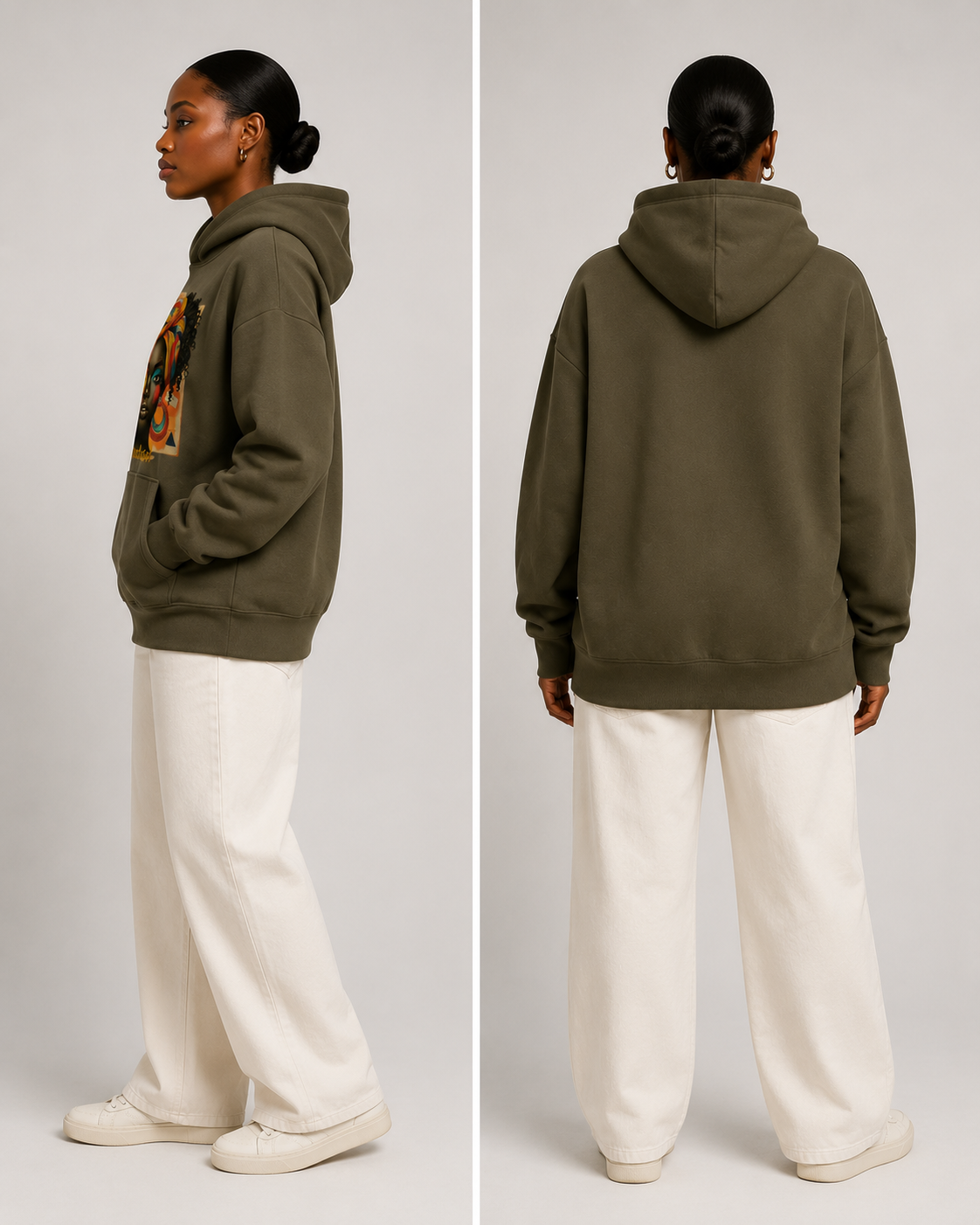 The Rooted Queen Hoodie Olive Green