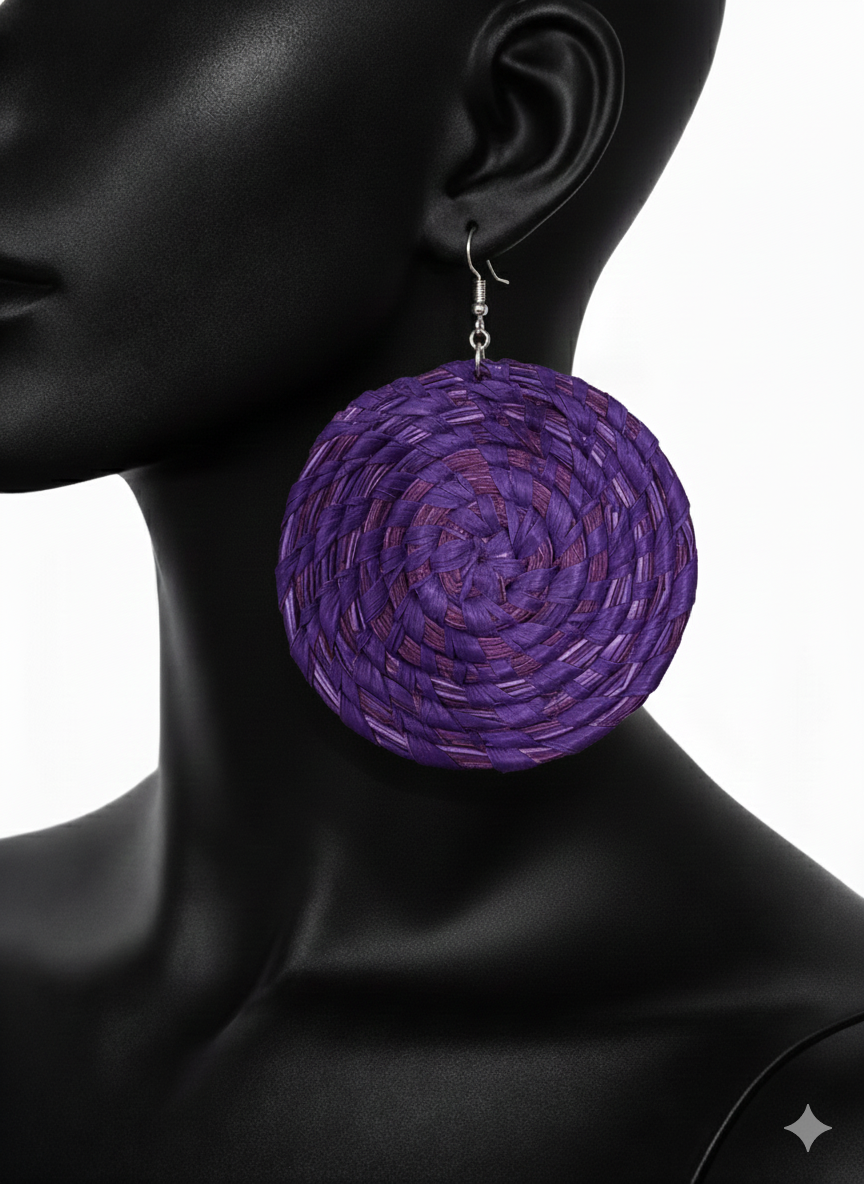 African Tribal Earrings Round